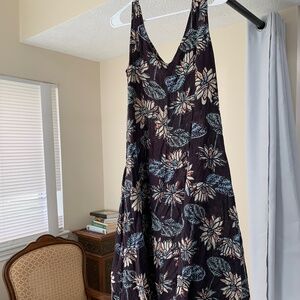 Anokhi 100% cotton hand block printed sleeveless midi dress